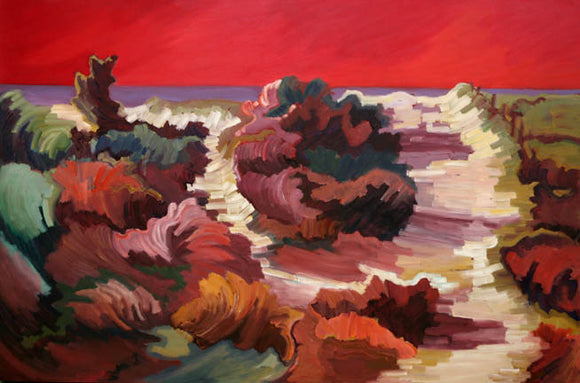 Walk to the Beach Red Sky